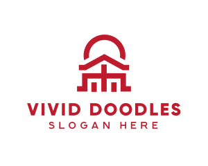 Asian Temple  Landmark logo design