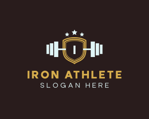 Barbell Weights Shield logo design