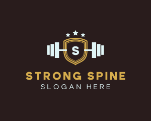 Barbell Weights Shield logo design