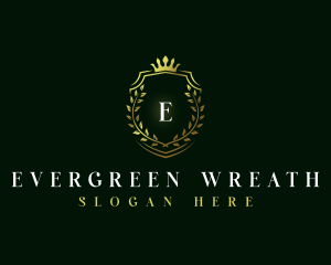 Wreath Crown Shield logo design