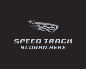 Checkered Race Flag Racing logo design