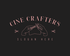 Crafter Hands Knitting logo design