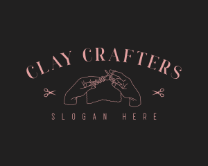 Crafter Hands Knitting logo design