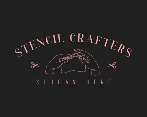 Crafter Hands Knitting logo design