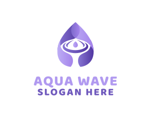 Purple Water Droplet logo design