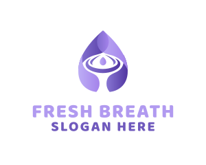 Purple Water Droplet logo design