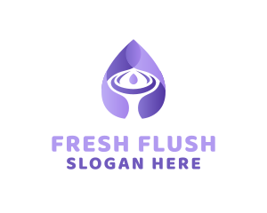 Purple Water Droplet logo design