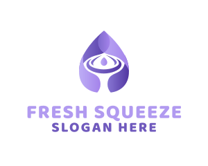 Purple Water Droplet logo design