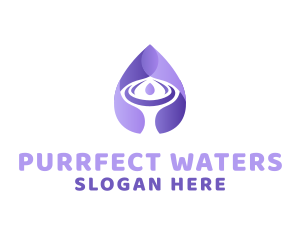 Purple Water Droplet logo design