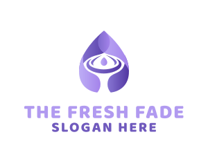 Purple Water Droplet logo design