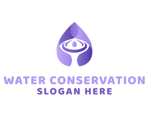 Purple Water Droplet logo
