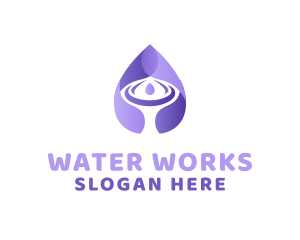 Purple Water Droplet logo