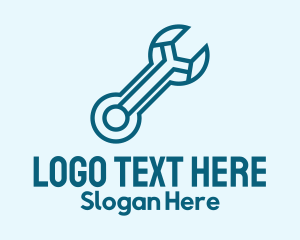 Blue Outline Wrench  Logo