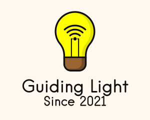 Wifi Light Bulb logo design