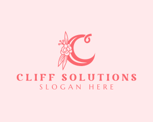 Floral  Cursive Letter C logo design