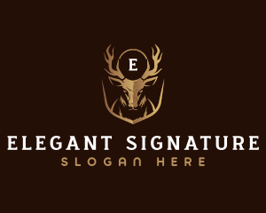 Luxury Deer Crest logo design