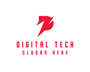 Digital Red Letter P logo