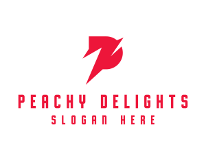 Digital Red Letter P logo design