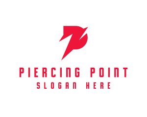 Digital Red Letter P logo design