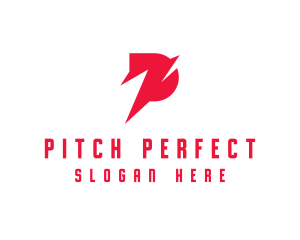 Digital Red Letter P logo design