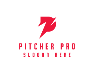 Digital Red Letter P logo design