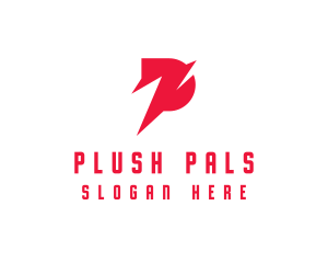 Digital Red Letter P logo design