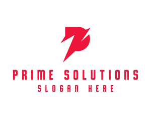 Digital Red Letter P logo design