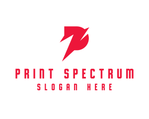 Digital Red Letter P logo design