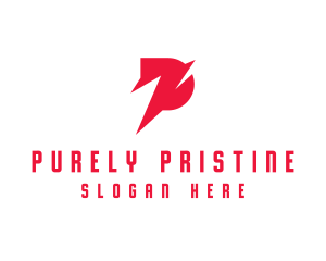 Digital Red Letter P logo design