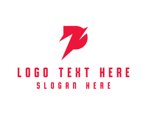 Digital - Digital Red Letter P logo design