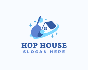 House Mop Sanitation logo design