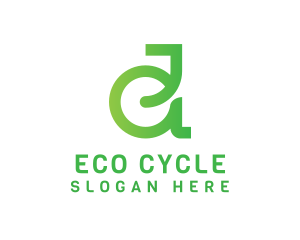 Green Eco D Outline logo