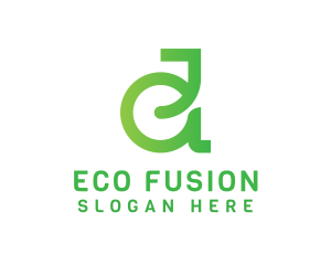 Green Eco D Outline logo