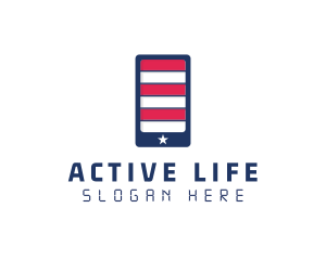 Patriotic Mobile Phone logo design