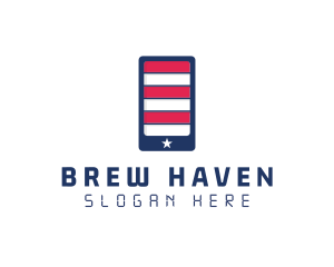 Patriotic Mobile Phone logo design