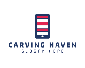 Patriotic Mobile Phone logo design