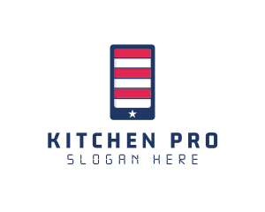 Patriotic Mobile Phone logo design