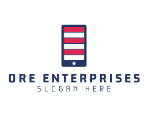 Patriotic Mobile Phone logo design