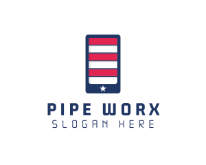 Patriotic Mobile Phone logo design