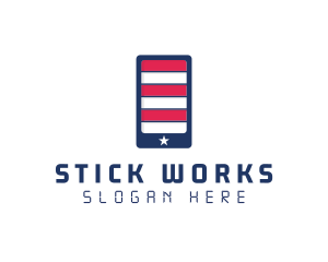 Patriotic Mobile Phone logo design