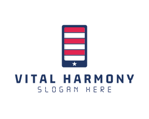 Patriotic Mobile Phone logo design