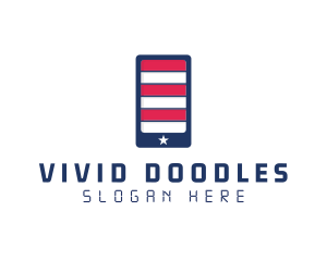 Patriotic Mobile Phone logo design