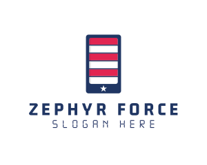 Patriotic Mobile Phone logo design