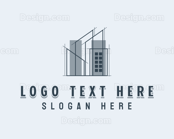 Builder Architect Blueprint Logo