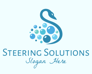 Blue Swan Bubbles Letter S logo design