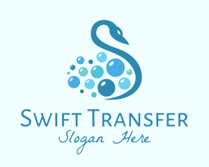 Blue Swan Bubbles Letter S logo design