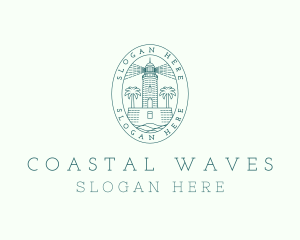 Tropical Lighthouse Coast logo design