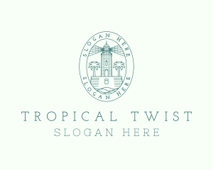 Tropical Lighthouse Coast logo design