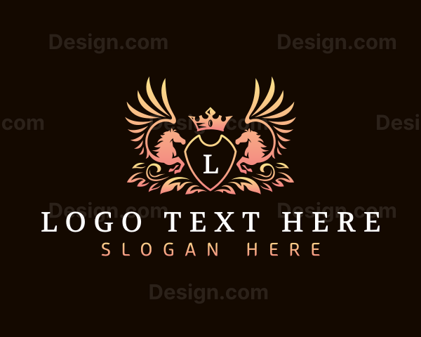 Luxury Pegasus Crown Logo