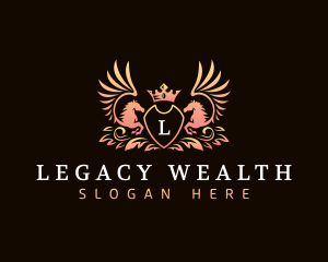 Luxury Pegasus Crown logo design